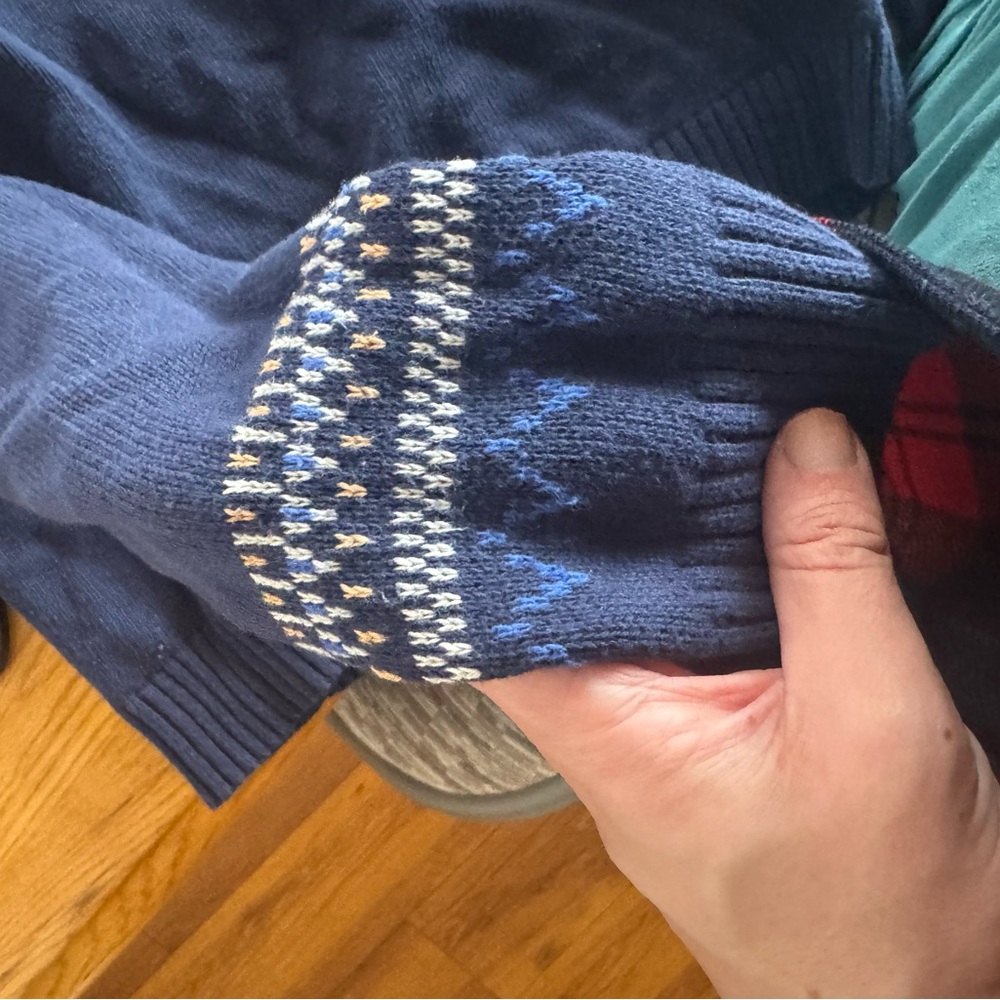 Modcloth Navy and Multicolor Patterned Sweater - image 3